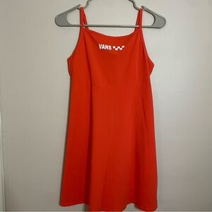 Vans Rare Bright Fire Orange Mini Skater Dress Size Small NWOT